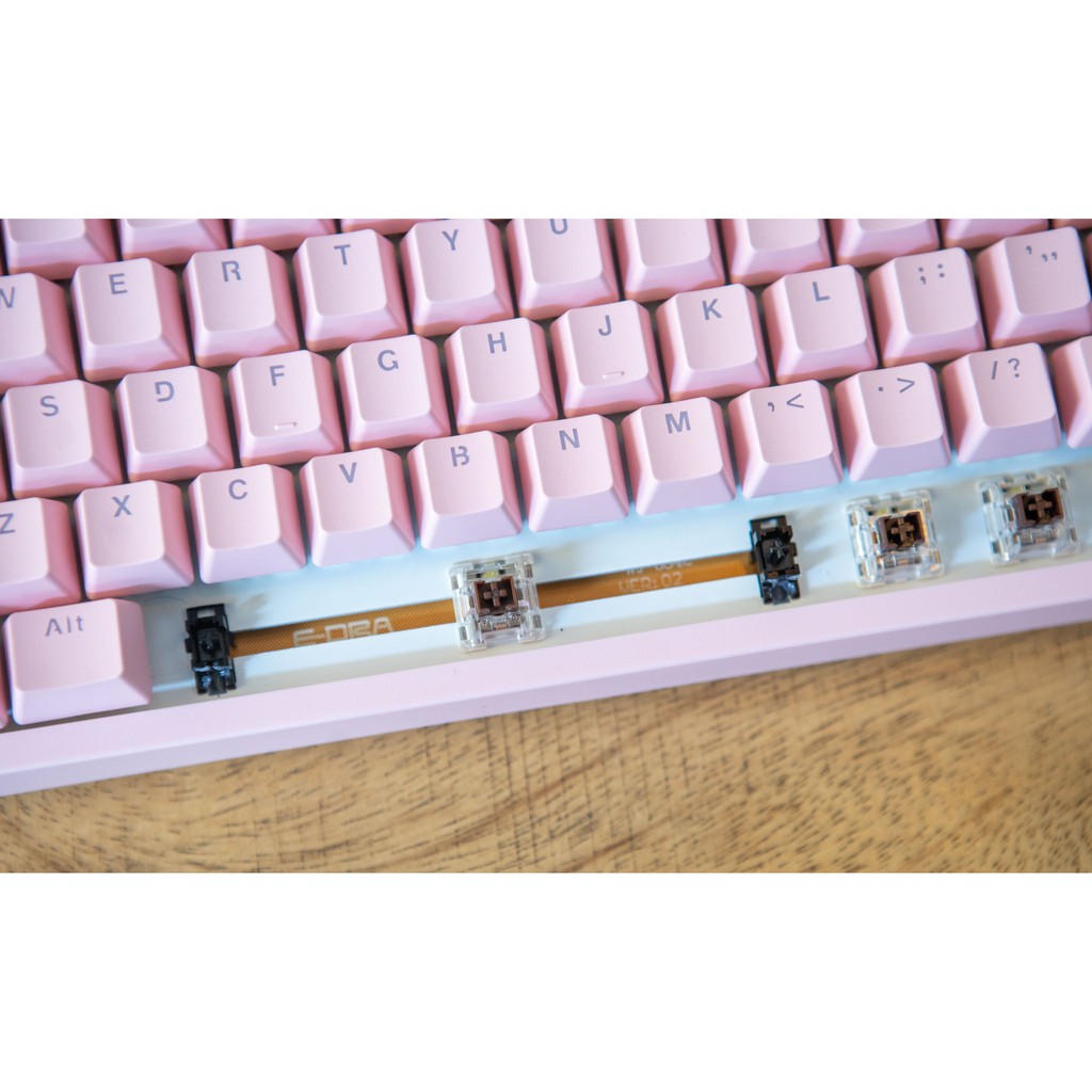 Bàn phím cơ EDRA EK387 DREAM PINK Phiên bản 2021 - Huano Switch - Kết nối USB Type-C - Hàng chính hãng