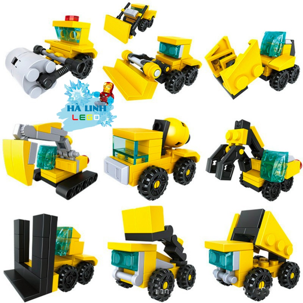 Bộ Đồ 10 Mô Hình Xe Cơ Giới Xây Dựng Hạng Nặng 6034