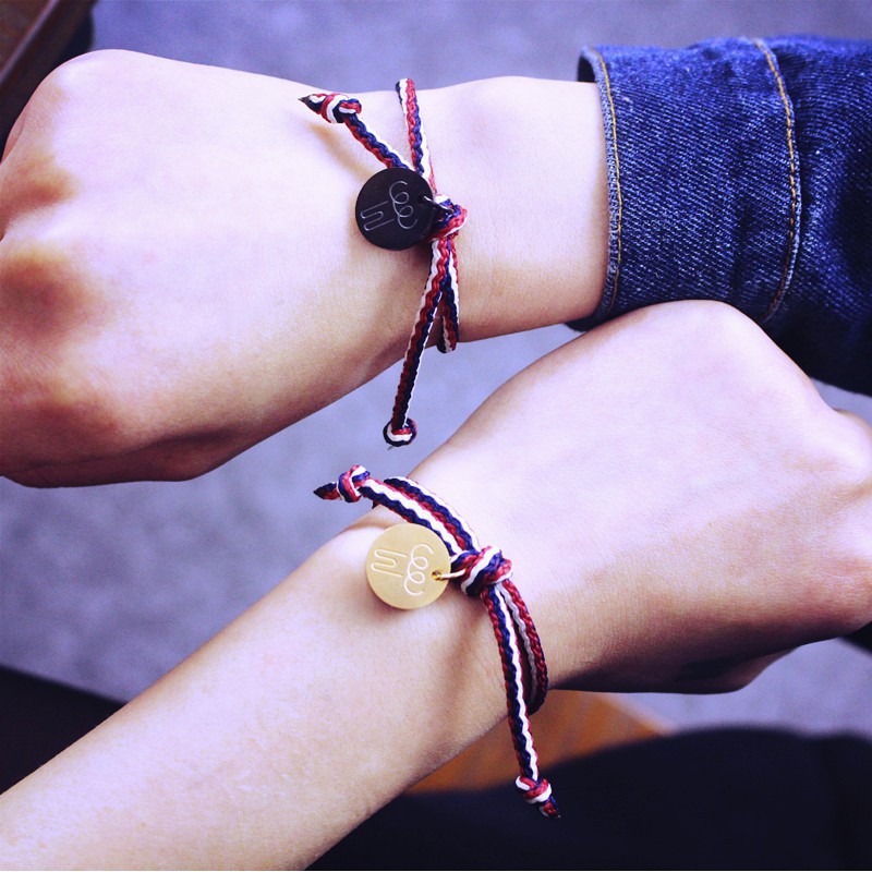 [Xả kho] Vòng tay unisex dây dù đính miếng kim loại WithIce nhiều màu