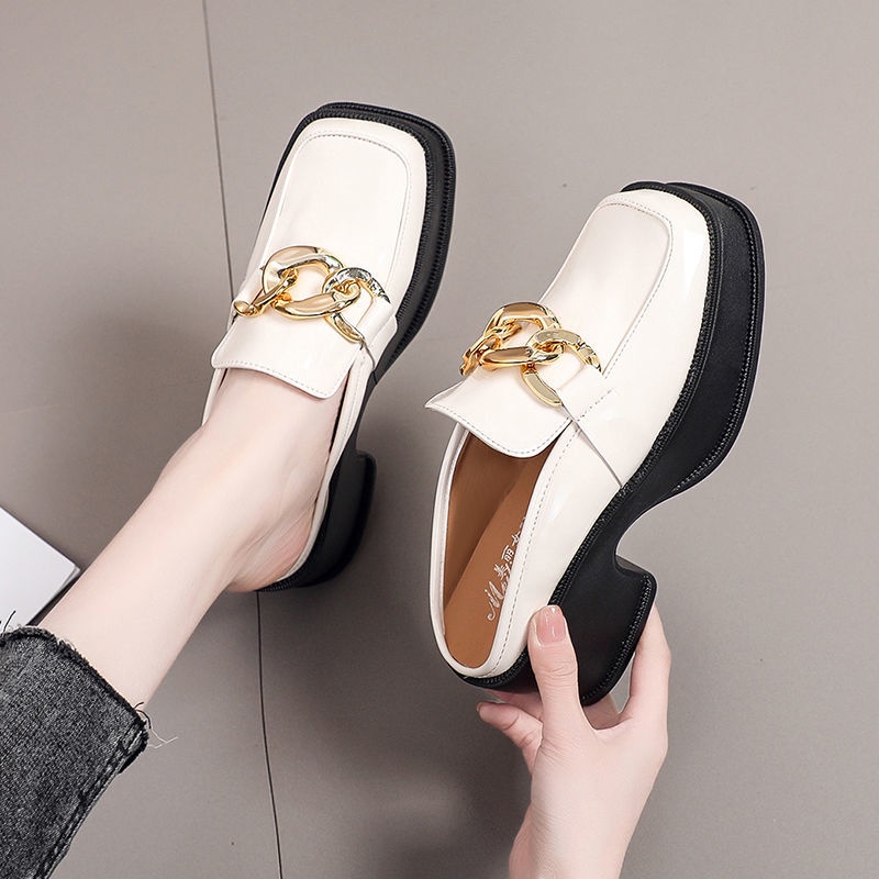 Dép Bít Mũi Đế Dày Tăng Chiều Cao Thời Trang Xuân Hè Mới Cho Bạn Gái