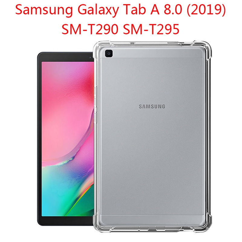 Vỏ máy tính bảng cho Samsung Galaxy Tab A 8.0 "2019 T290 T295 Vỏ silicon TPU mềm trong suốt Nắp túi khí trong suốt Nắp bảo vệ trong suốt cho SM-T290 SM-T295