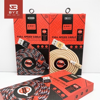 Cáp sạc byz dây dù 🔥cao cấp🔥 dài 3m cho iphone, samsung micro, type c - chuẩn 2.1a sạc nhanh