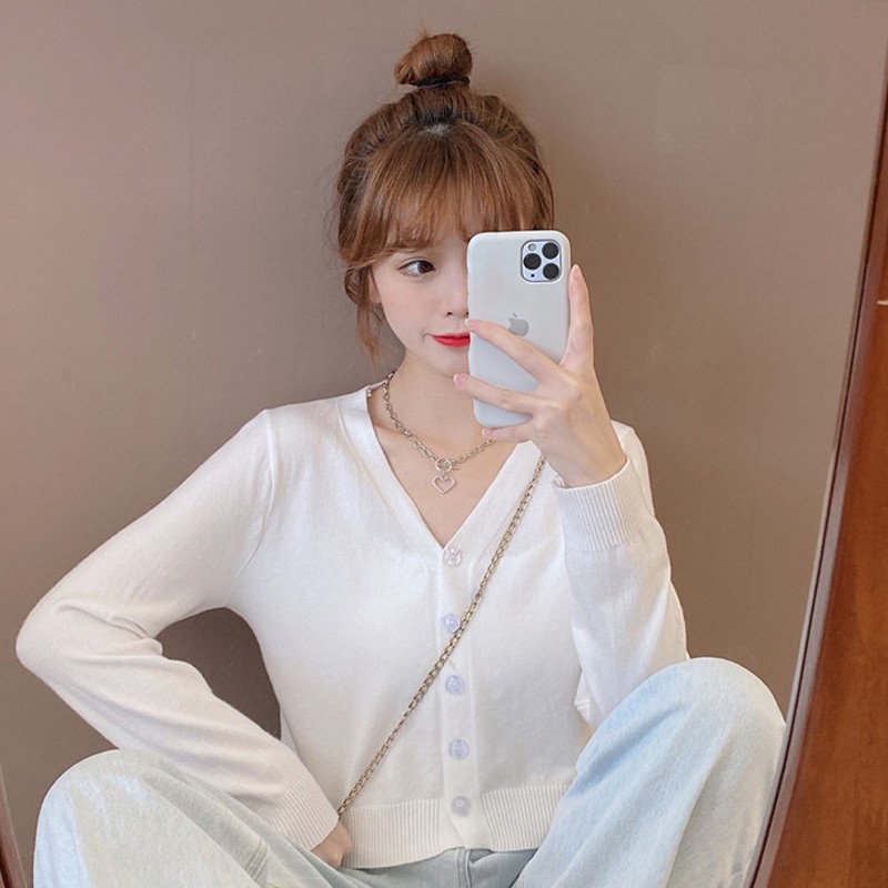 áo len khoác ngoài đính cúc