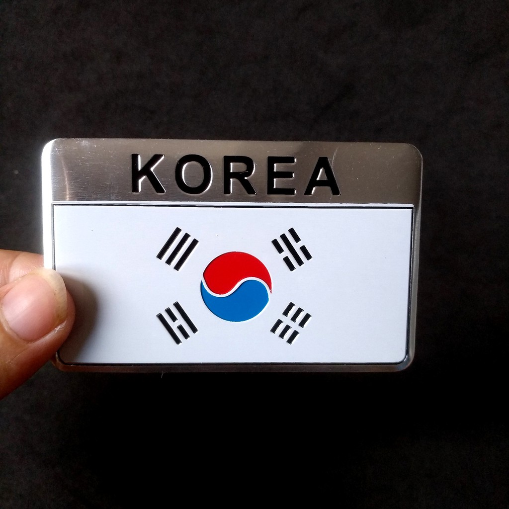 Miếng dán kim loại CỜ KOREA ( 8cm x 5cm )