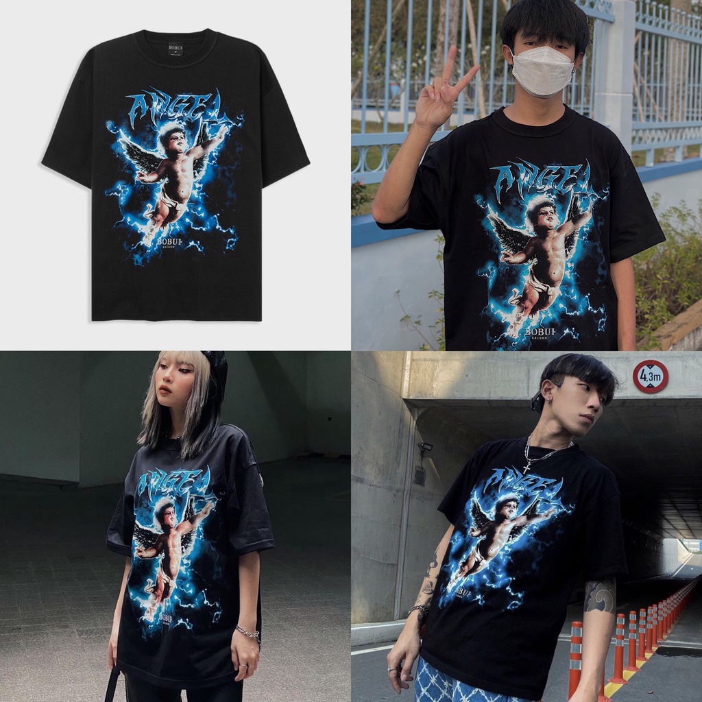 Áo thun BOBUI THUNDER ANGEL, Áo bobui thiên thần sấm sét chính hãng full tag túi