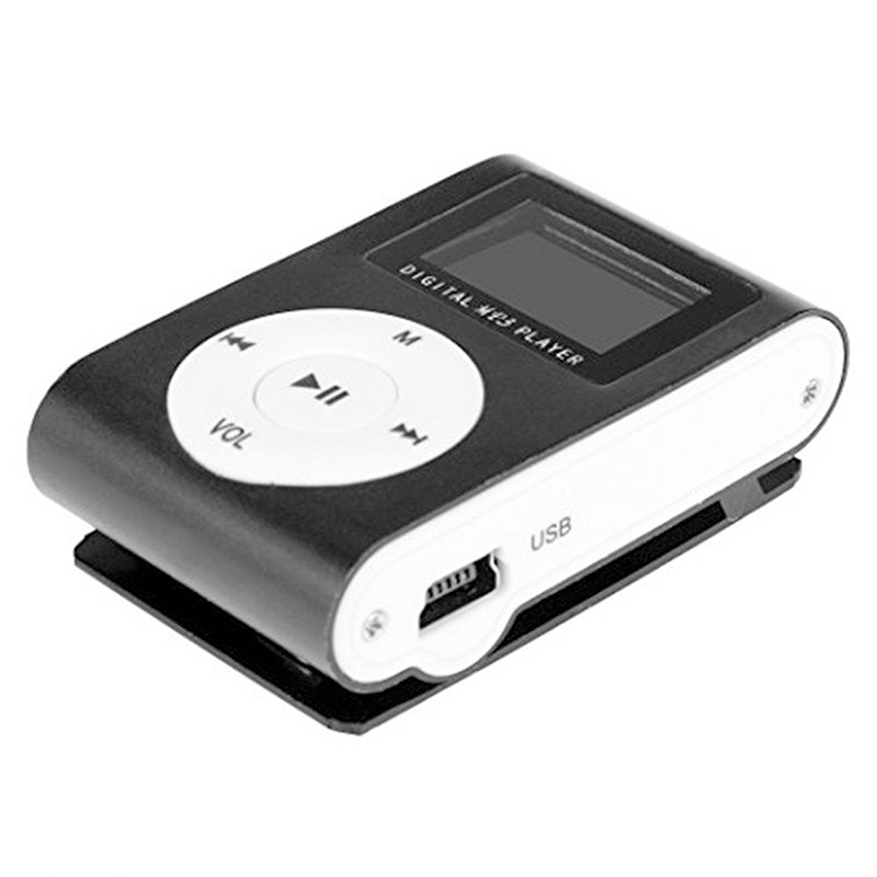 Máy nghe nhạc MP3 Player có kẹp kim loại kèm khe cắm thẻ nhớ và dây cáp