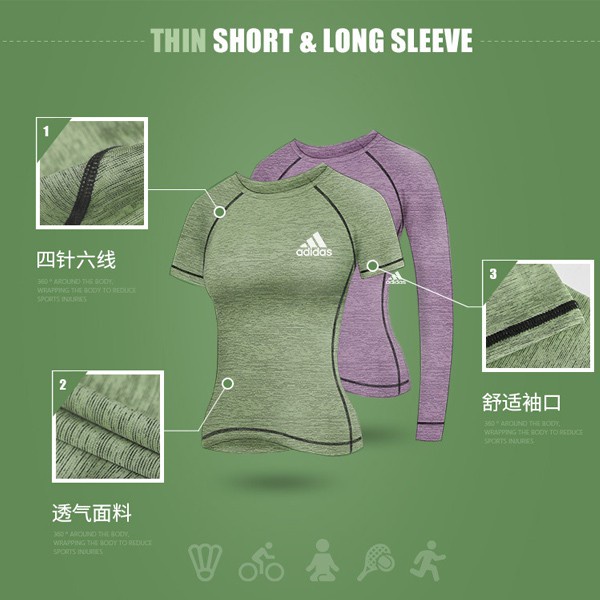 Adidas Bộ Đồ Thể Thao Áo Thun + Quần Short Lưng Cao Thoải Mái Thoáng Khí Cho Nữ