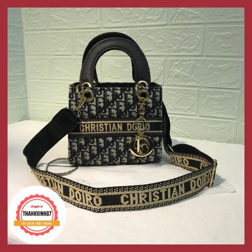 Túi dior lady thổ cẩm size 18 dây đeo bản to