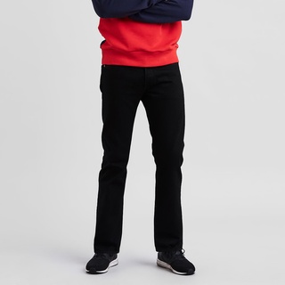 Quần Jean Ống Suông Nam Cao Cấp Màu Đen, Quần Jean Nam Ống Rộng, Vải Không Co Giãn, DOKI AUS-02