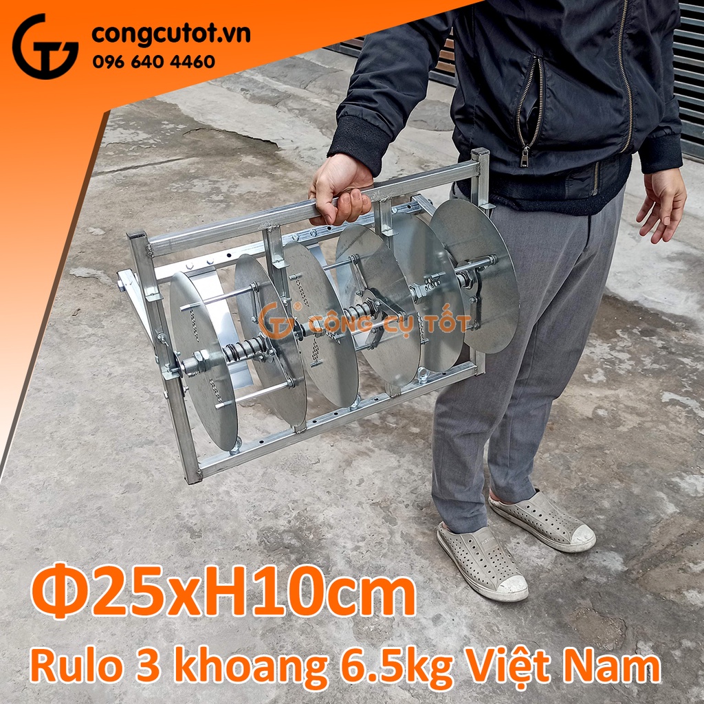 Rulo tuôn dây điện 3 khoang Ø25xH10cm GT5409 Việt Nam dày dặn nặng 6.5kg