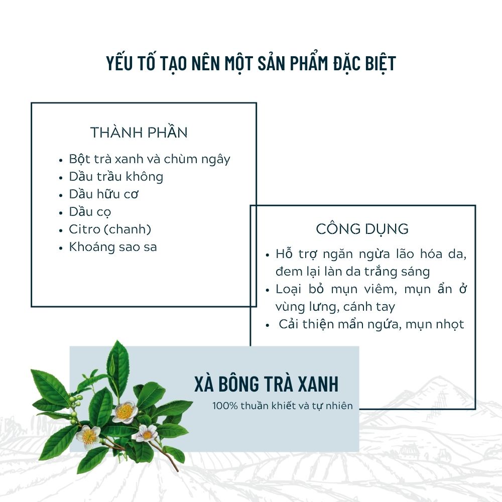 [Mã BMBAU50 giảm 7% đơn 99K] Xà Bông Thiên Nhiên Trà Xanh DEGO PHARMA 100G - Giảm Mụn Mát Da &amp; Dưỡng Da Mịn Màng