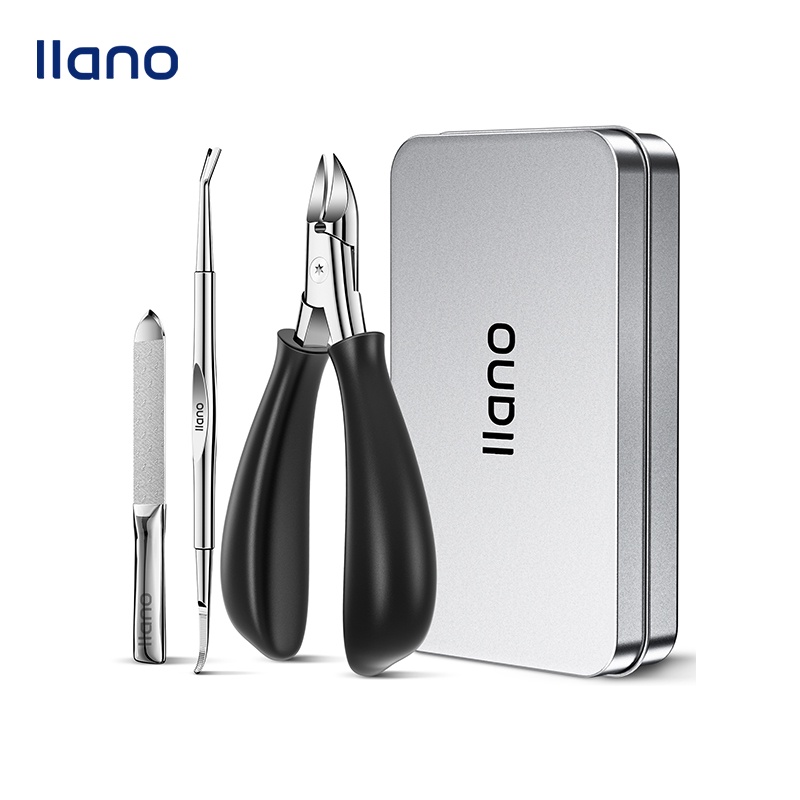 Bộ kềm cắt móng chân Llano dày dặn chuyên nghiệp nâng cấp với lò xo ẩn bằng thép không gỉ cho nam và nữ (có bán lẻ)