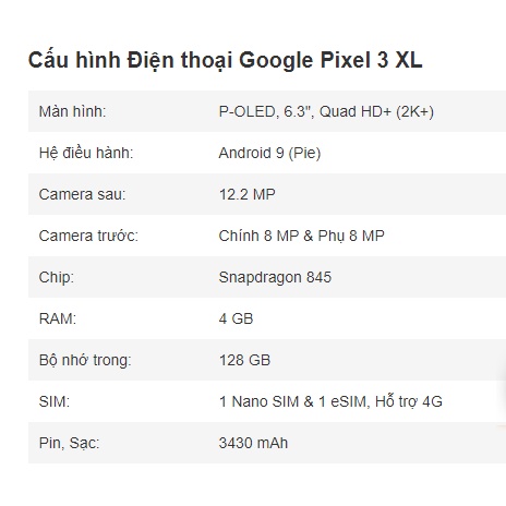 Điện thoại Google Pixel 3a XL, 3xl, 3 | BigBuy360 - bigbuy360.vn