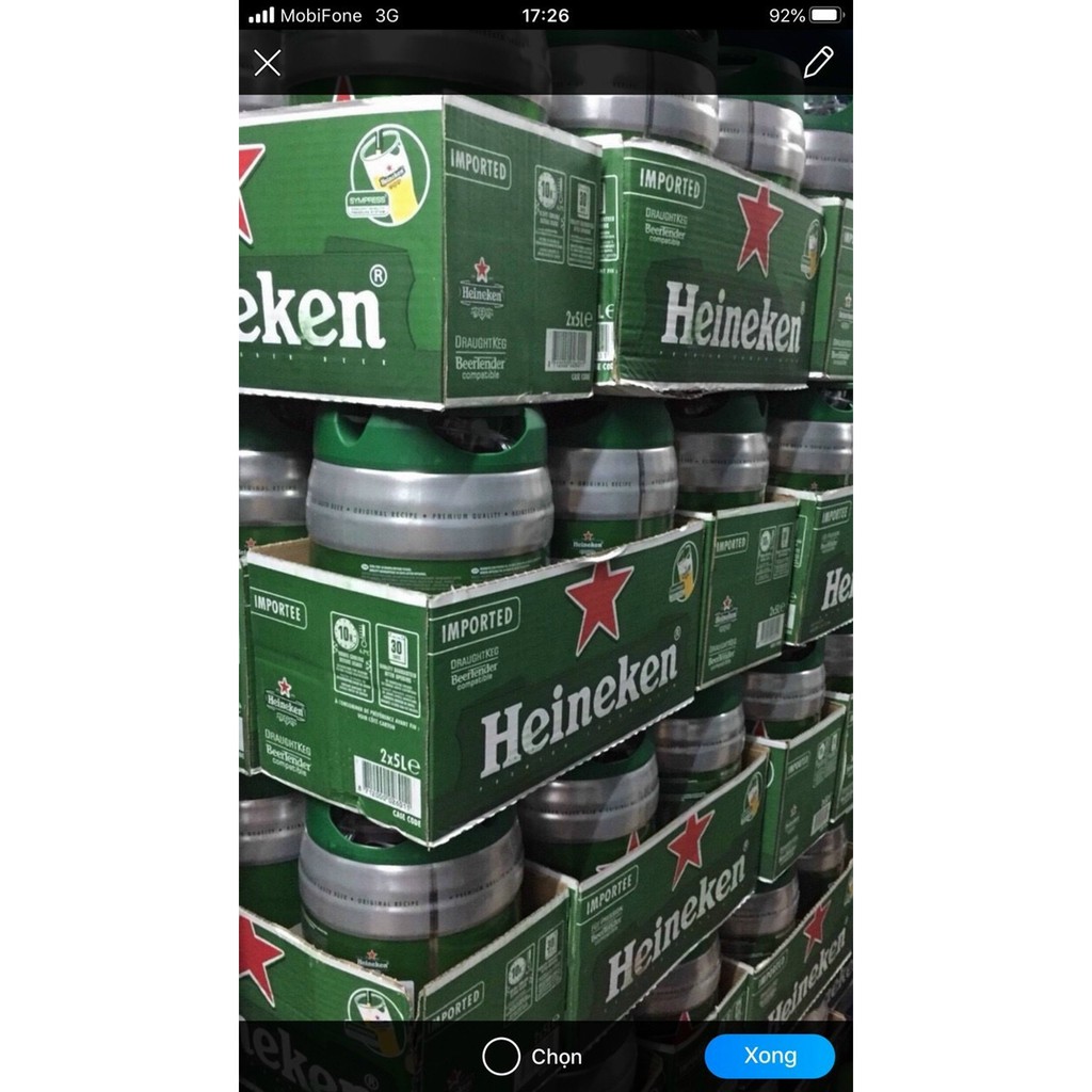 Bia Heineken Hà Lan Bình 5 Lít (2 bình)