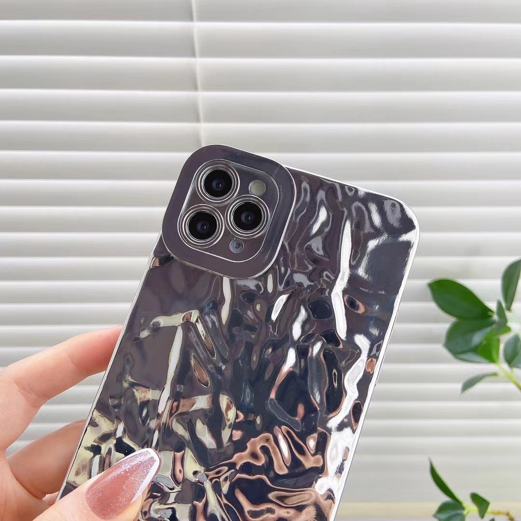 Ốp Điện Thoại tpu Dẻo Mạ Màu Bạc 3D Dây Đeo Dài Cho Iphone 14promax 14 13 pro max 12 pro max 11 pro max xs max xr X 7 8 plus
