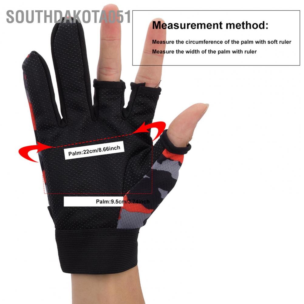 Hàng Sẵn Gang tay câu cá Thể Thao Hở 3 Ngón Thấm Mồ Hôi Chống Trượt Họa Tiết Rằn Ri 【Southdakota051】