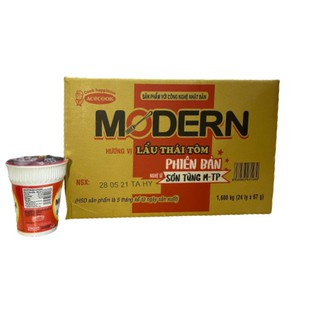 Mì MODERN  Lẩu Thái Tôm Thùng 24 Ly x 67g