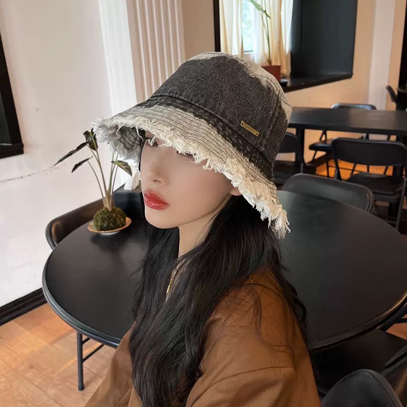 Mũ Bucket Chất Liệu Denim Phong Cách Hàn Quốc Cho Nữ