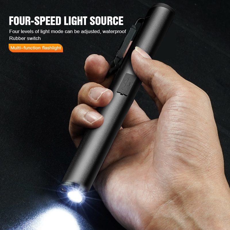 Đèn pin LED 4 trong 1 có thể sạc lại , Đèn pin siêu sáng, Đèn bút có từ tính, Đèn làm việc di động để khẩn cấp ngoài trời