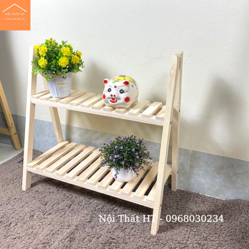 Kệ Chữ A Trang Trí, Kệ Để Cây Cảnh Gỗ Thông Đa Năng - Nội Thất HT