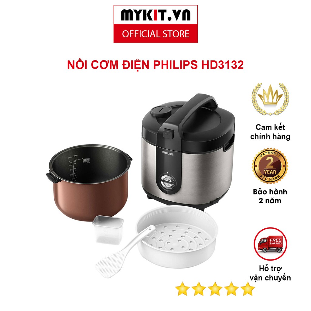 [Hàng Chính Hãng] Nồi Cơm Điện Philips HD3132 (2 Lít) - MYKIT.VN