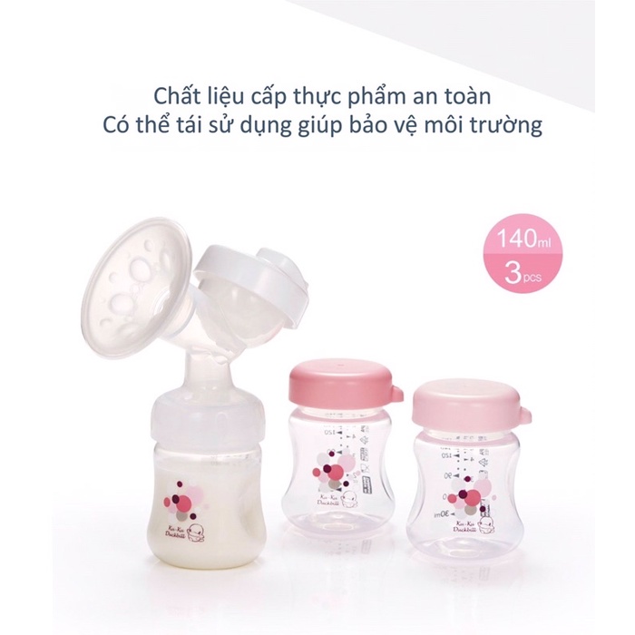 Bộ 3 bình trữ sữa KUKU KU5933 - 140ml