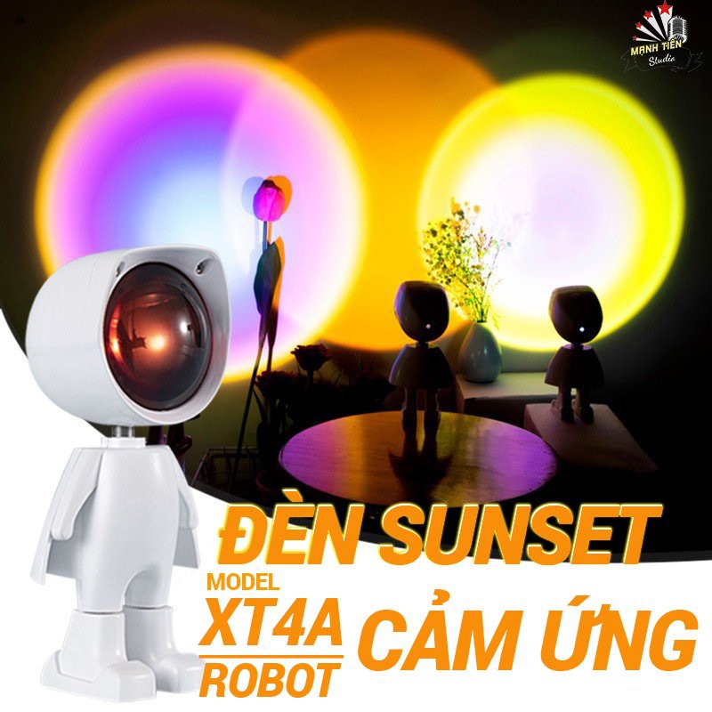 Đèn Sunset Robot cảm ứng XT4A - Đèn hoàng hôn, sunset chụp hình, decor, trang trí nội thất, quán cafe, quay video tiktok