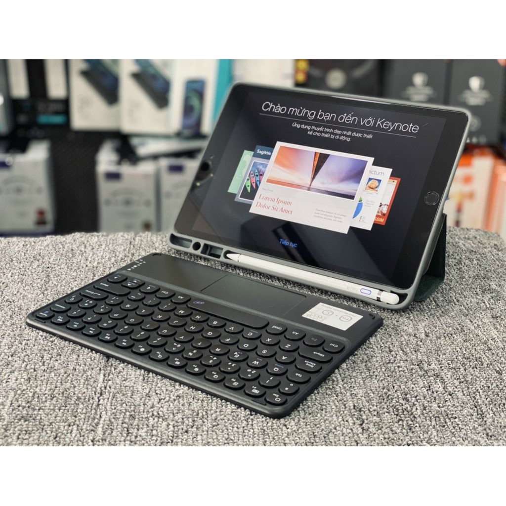 Bàn phím Bluetooth 5.0 không dây tích hợp touchpad hiệu Coteetci Portable Smart Keyboard - hàng chính hãng
