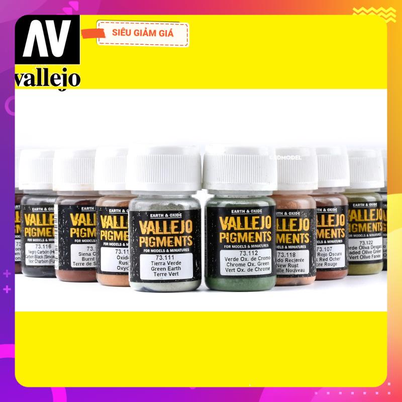 Bột hiệu ứng màu đất/ rỉ sét/ thép/ than/ cây... Vallejo Pigments 73101-73123 (30ml) - Sơn Mô Hình