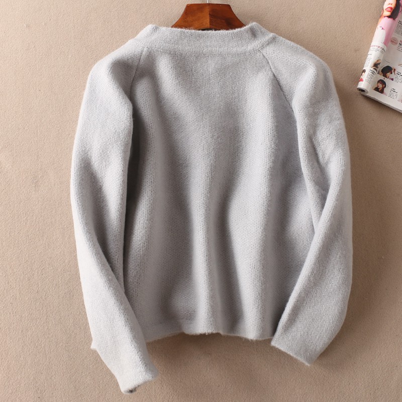 Áo khoác cardigan len cổ tròn 2 túi nắp xuất Pháp (có sẵn) | BigBuy360 - bigbuy360.vn