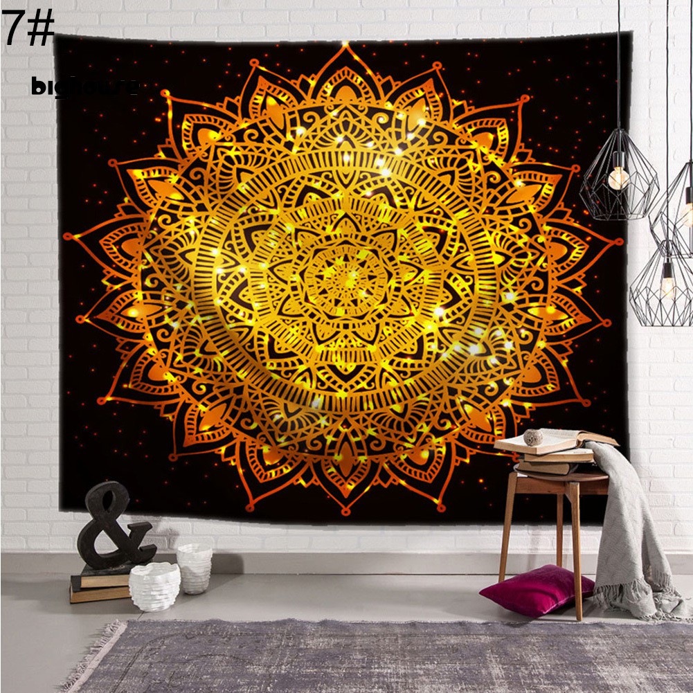 Thảm Treo Tường Trang Trí Họa Tiết Mandala Nhiều Màu Sắc