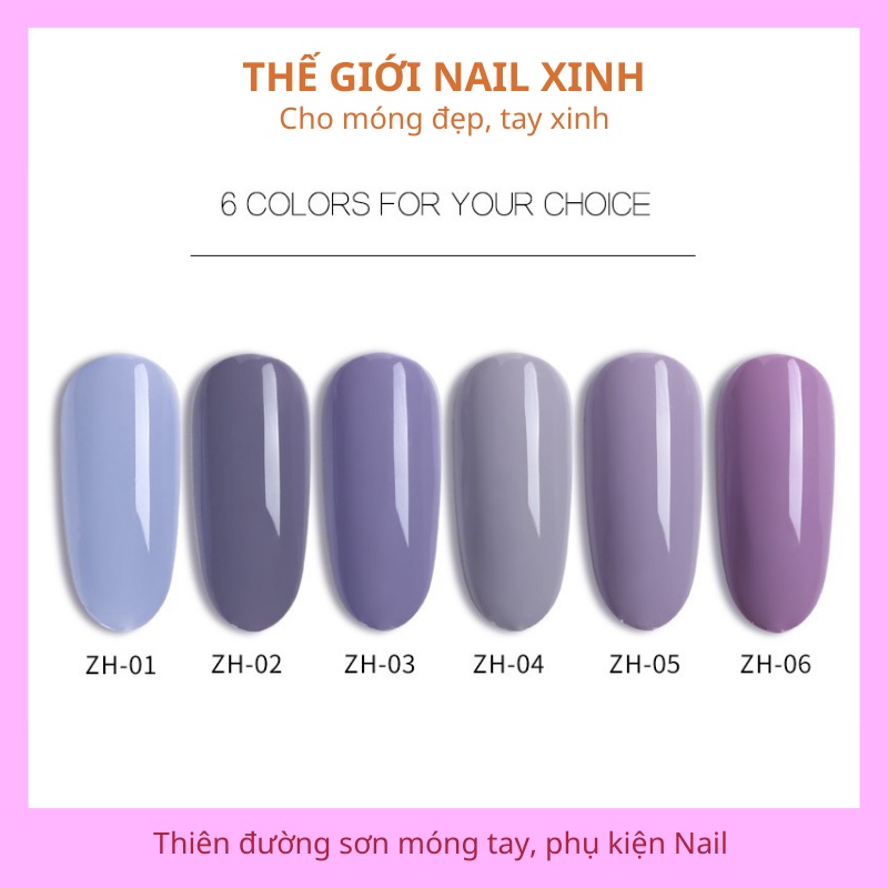 Sơn móng tay gel dùng máy hơ AS tone màu khói tím khói trẻ trung mã ZH 15ml