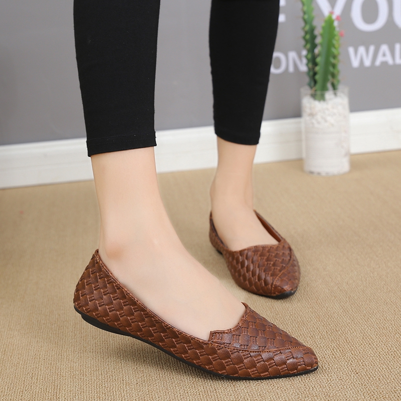 Giày Búp Bê Mũi Nhọn Đế Bằng Cho Nữ