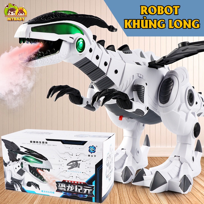 Đồ Chơi Trẻ Em Robot Khủng Long Phun Lửa Phun Khói - Tiếng Kêu Khủng Long Kết Hợp Hiệu Ứng Ánh Sáng Như Thật