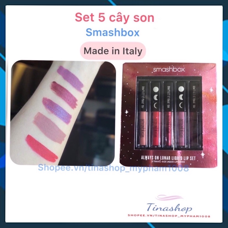 set 5 son Smashbox chính hãng Italy