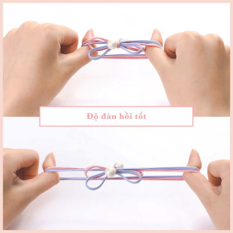 Hộp thun cột tóc Hàn Quốc dễ thương bộ 12 cái TINA SHOP PK444