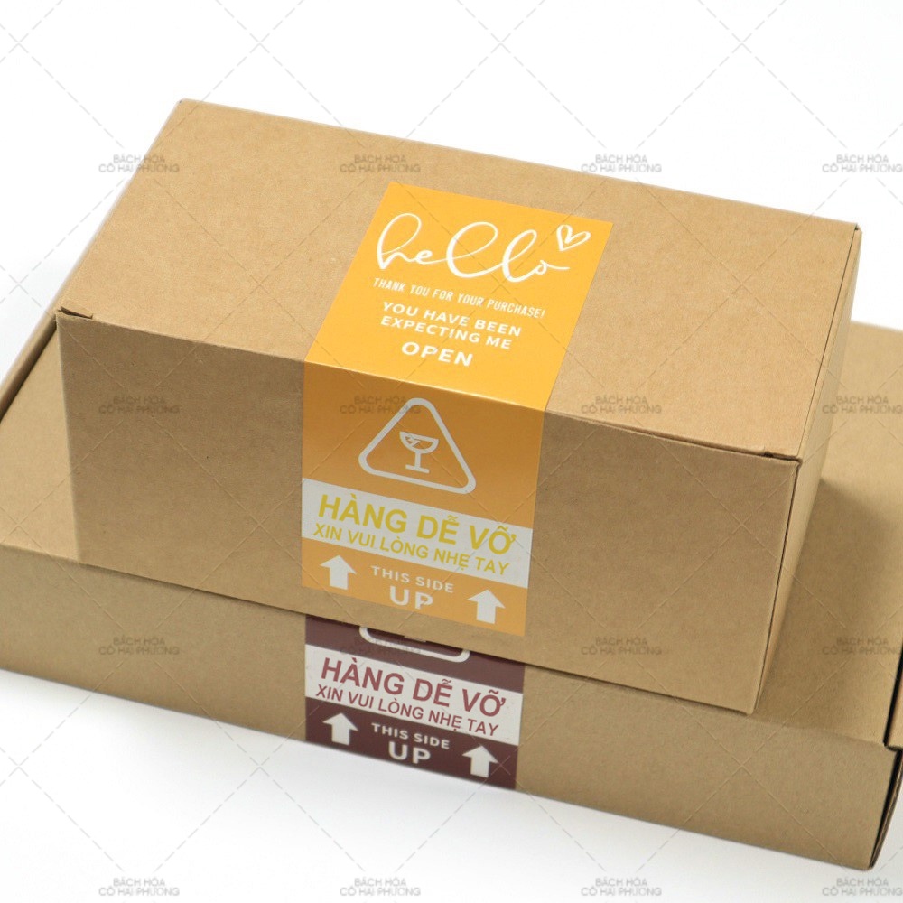 SET 5 TEM DÁN/ STICKER- Mẫu Hàng dễ vỡ dùng NIÊM PHONG HÀNG