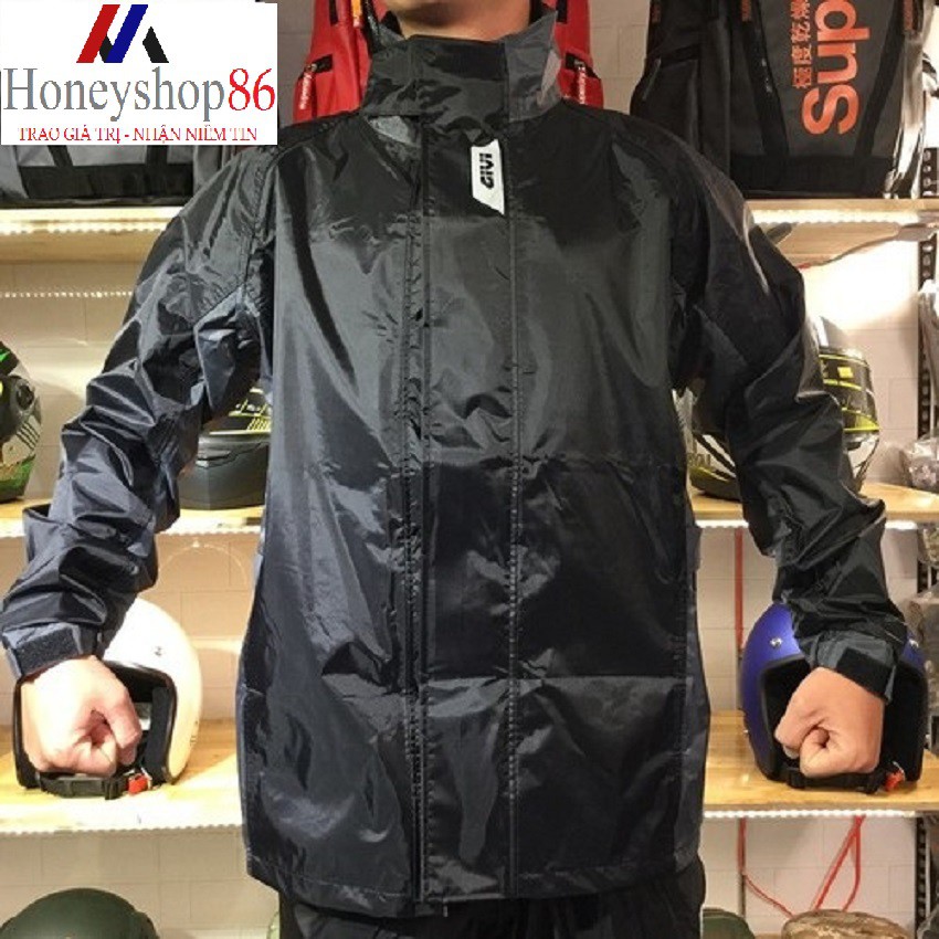 Áo Mưa Bộ Givi RIDER TECH Rain Suit Black Grey RRS07 AX-NG HONEYSHOP86