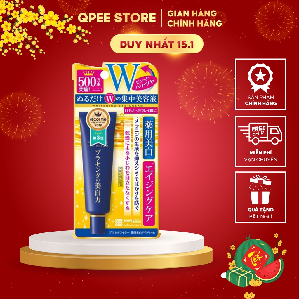 ✅[CHÍNH HÃNG] Kem mắt ngừa thâm làm mờ nếp nhăn mắt Meishoku Whitening Eye Cream Nhật Bản 30g - QPEE STORE