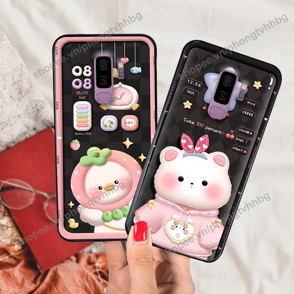 Ốp lưng Samsung S9 / S9 Plus / S9+ gấu,thỏ trắng , đồng hồ dễ thương cute cực đẹp