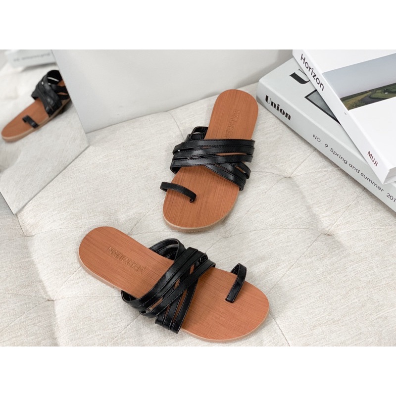 Sorami.Shoes | Dép xỏ ngón đế bằng quai da