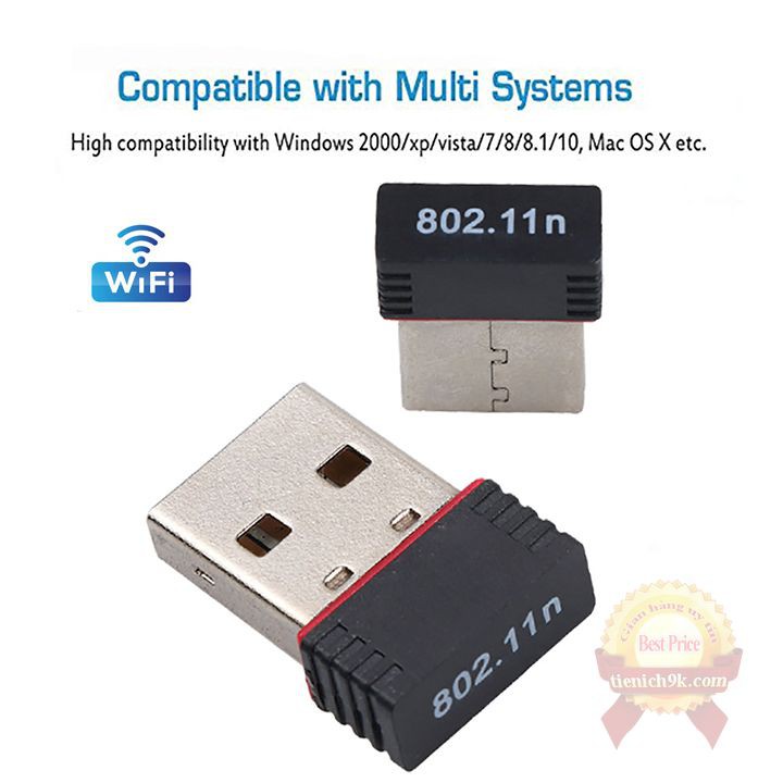 USB thu Wifi sóng 150M 802.11N cho PC laptop điện thoại MT7601