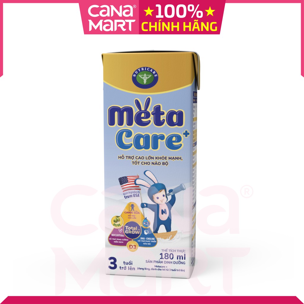 Sữa nước pha sẵn Nutricare Metacare vàng giúp bé phát triển não bộ, hỗ trợ tiêu hóa (180ml)