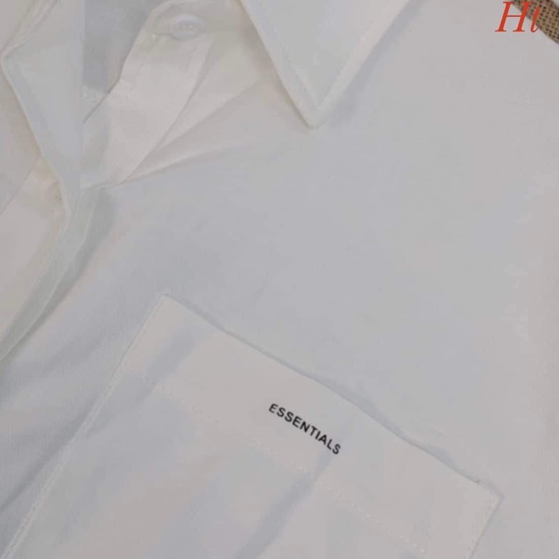 Áo sơ mi cộc tay ESS in túi H2A877