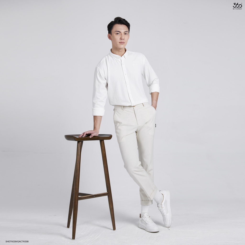 Áo sơ mi dài tay nam thương hiệu 360 Boutique chất thô cotton cao cấp 3 màu cơ bản - SHDTK339
