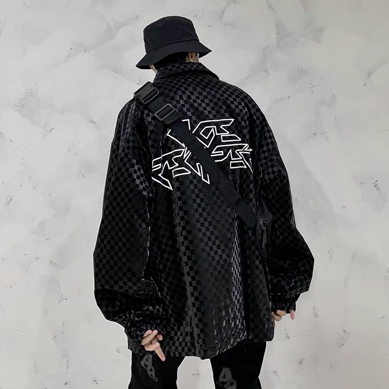 TKLIHN Áo khoác gió UNISEX hoạ tiết Caro phong cách ĐƯỜNG PHỐ HIPHOP HOT FASHIONITA 2022