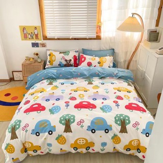 Bộ 4 món chăn ga gối cotton living ôto ngũ sắc