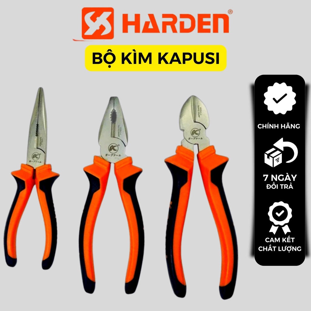 Bộ kìm chính hãng 8 Inch Kapusi , kìm cắt kìm điện kìm nhọn hàng Nhật cao cấp