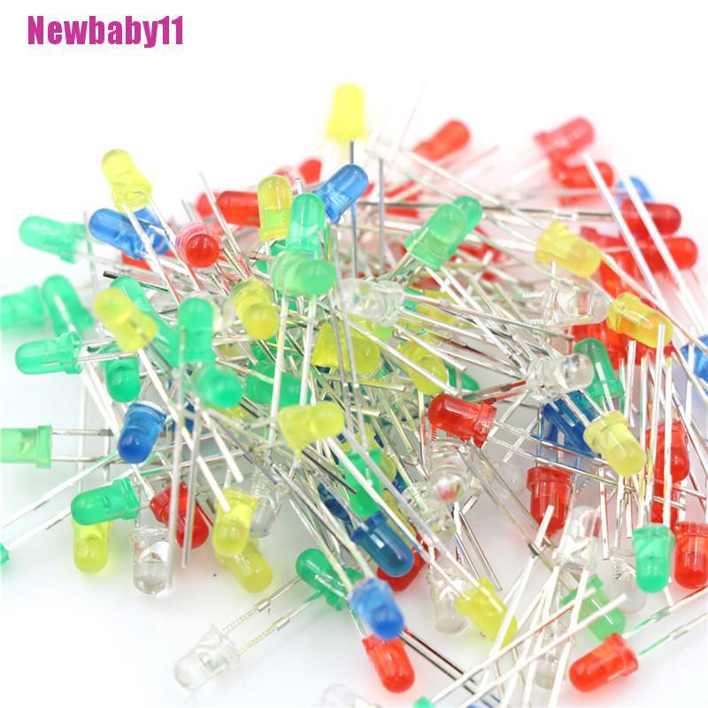 Set 100 Đi Ốt Đèn LED 3mm Nhiều Màu 20mA