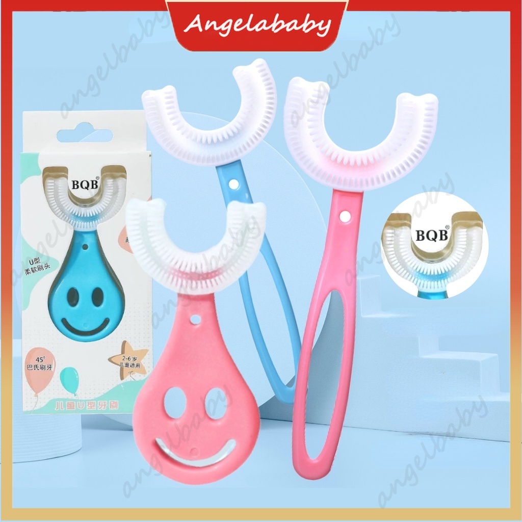 Mặt nạ hình chữ U 360 Bàn chải đánh răng cho bé hình chữ U, silicon siêu mềm, thích hợp cho bé 2-12 tuổi